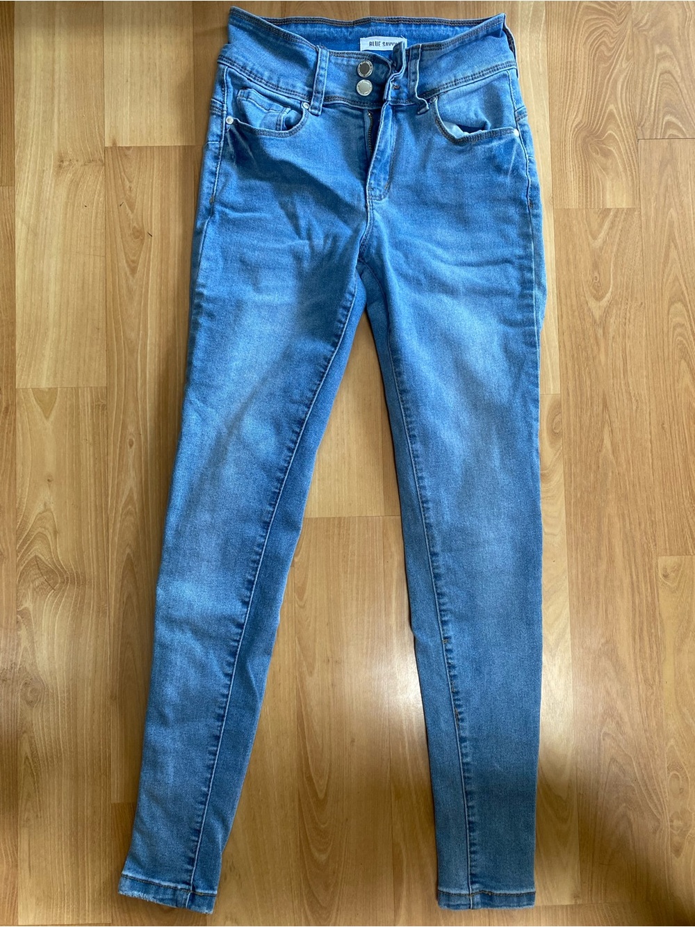 High-Rise Skinny Jeans in Light Blue - Women